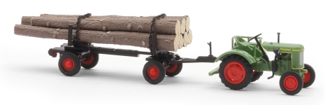 Busch 54152 - H0 - Fendt F 15 mit Anhänger